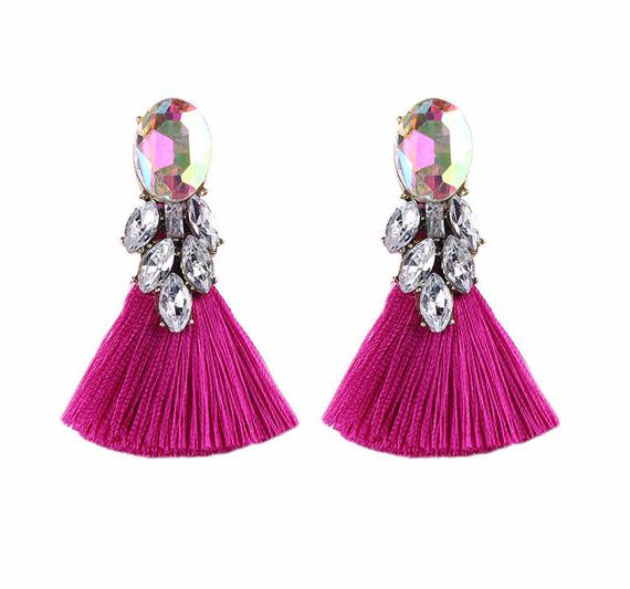 Mini Pink Tassel Earrings