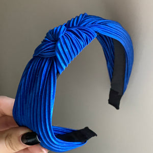 Dodger Blue Pleated Headband