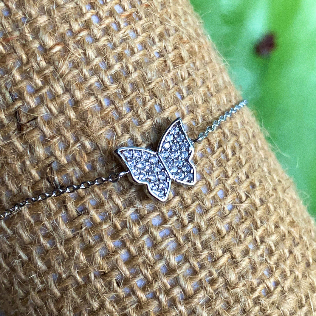 Silver Butterfly Anklet