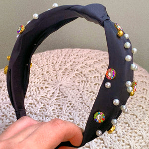 Pearls & Color Headband