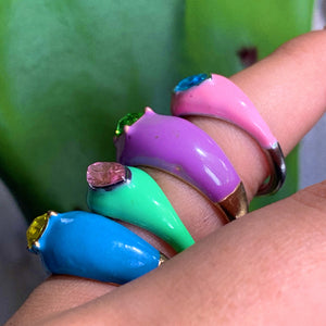 Gem & Colores 4 Piece Ring Set